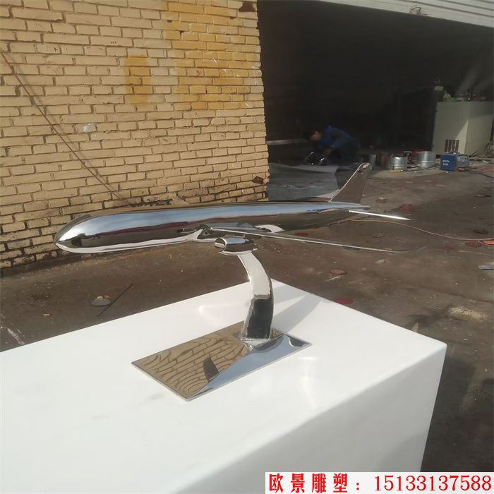 不銹鋼鏡面飛機(jī)雕塑 飛機(jī)模型 (5)