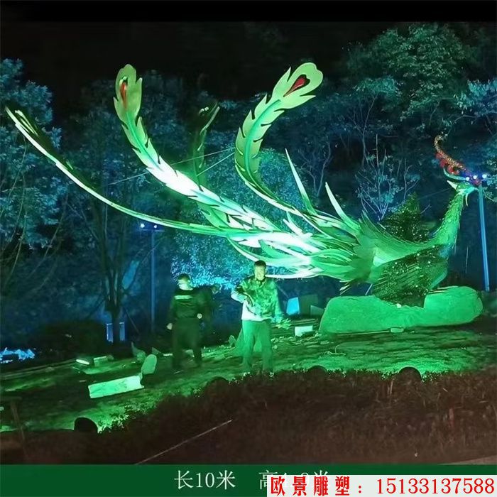 不銹鋼鳳凰雕塑 創(chuàng)意造型鳳凰 藝術(shù)鳳凰 (2)